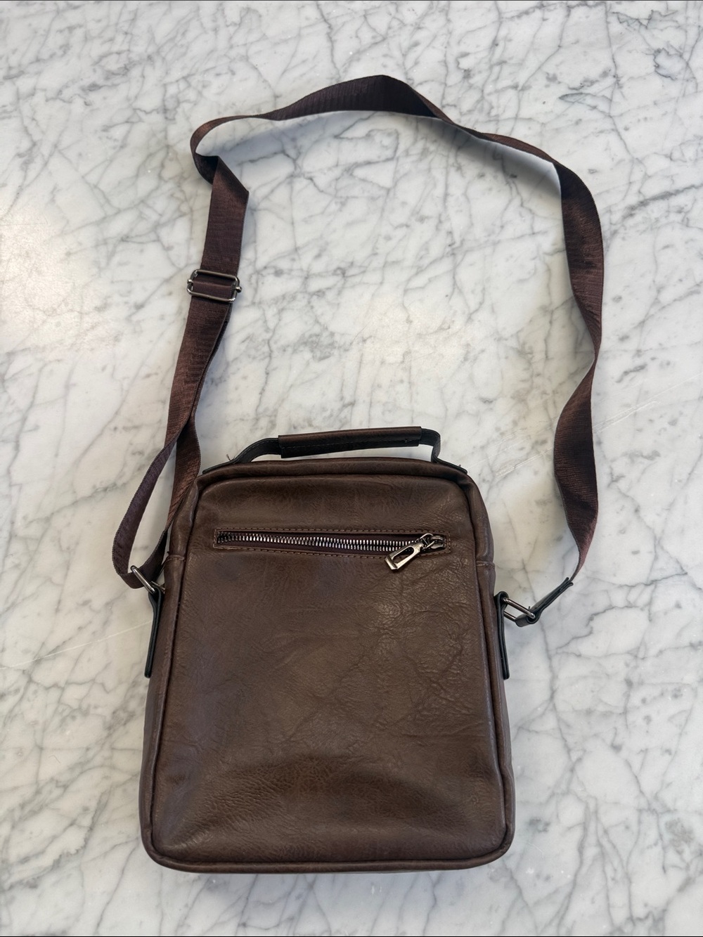 Weixier Leather Crossbody Messenger Bag Unisex Brown - Picture 5 of 11
